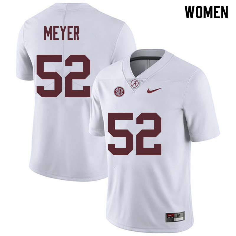 Women #52 Scott Meyer Alabama Crimson Tide College Football Jerseys Sale-White